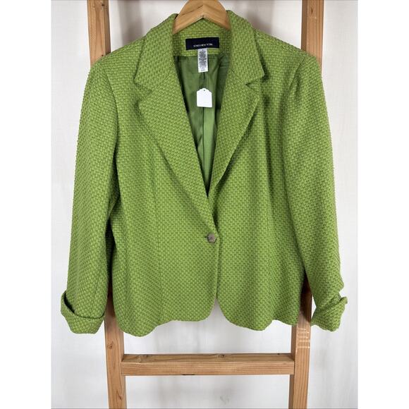 Jones New York Jackets & Blazers - Vintage Y2K Jones New York Green Cuffed Sleeve Blazer #1332 Size XL